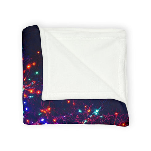 Electric Tree Rooted in the Sky — Plush Fleece Throw Blanket — Product Detail View 8