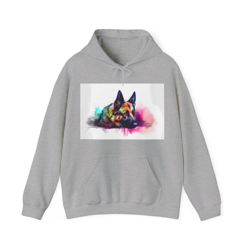 Standing Guard GSD Watercolor Navy Hoodie, Unisex Regular Fit Sweatshirt
