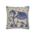 Portuguese Azulejo Tile & Elephant Boho Square Cushion Cover - View 3 | Prints With Passion