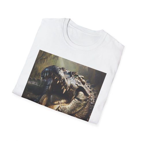 Charcoal Crocodile Painting T-Shirt, Men's Regular Fit, Summer Style.