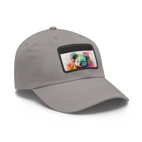 Cute Koala Watercolor Baseball Cap in White with Light Brown Patch