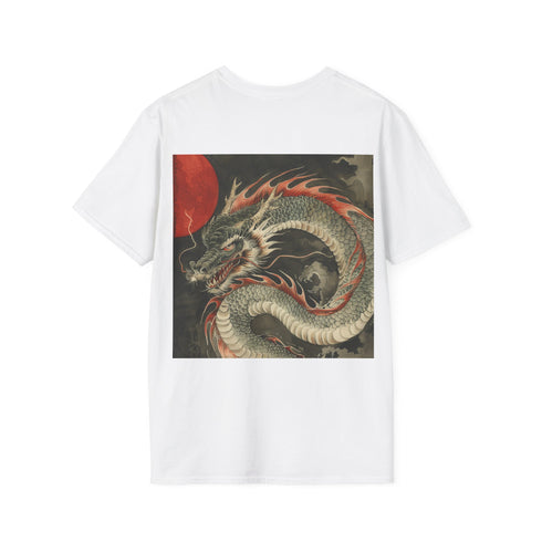 Intricately designed charcoal dragon t-shirt with crew neck cotton fabric