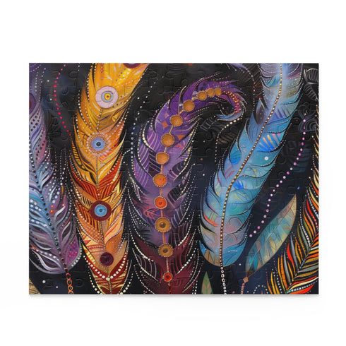 Beautiful Bohemian Feather Puzzle for Relaxing Mindfulness