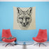 Angular Fox Tapestry: Modern Geometric Design with Wild Charm | High-Quality Material | Perfect Gift | 34 x 40 or 57 x 57