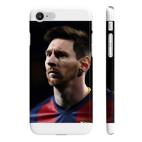 Messi action shot iPhone 7/8 Plus glossy phone case slim.