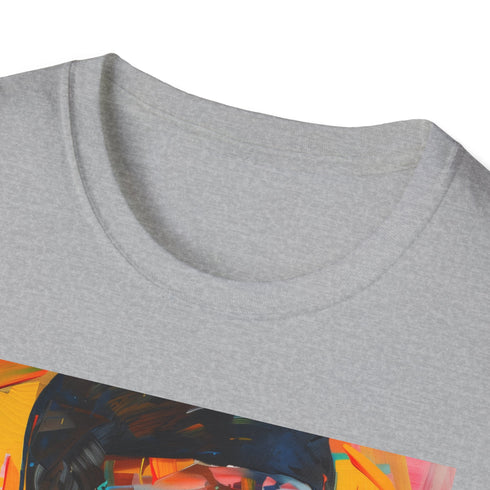 Dynamic charcoal cotton crew neck Usher portrait tee in size S.