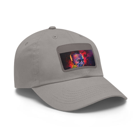Neon white baseball cap with light brown rectangle patch.