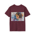 Watercolor charcoal Star Wars T-shirt with Princess Leia design and crew neck