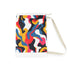 Abstract pattern laundry bag in bold, bright hues for laundry routine.
