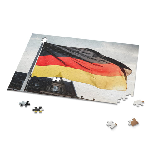 German flag jigsaw puzzle with vibrant colors, perfect for puzzle lovers.