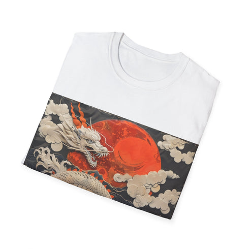 Majestic Japanese Dragon Flight Tee in Charcoal, size S, regular fit.