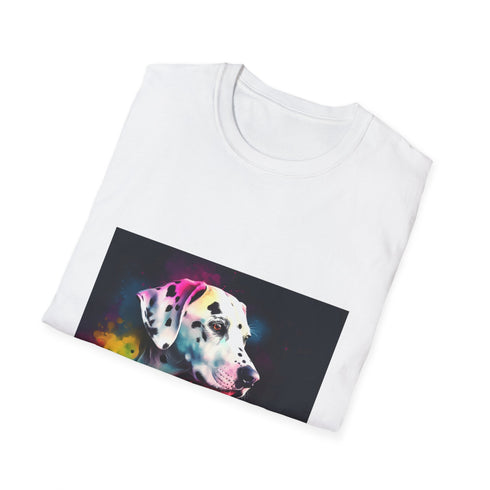 Charcoal Dalmatian watercolor T-shirt with playful adventure design for summer vibes