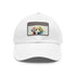 Labrador Love Embroidered Baseball Cap in White with Light Brown Patch