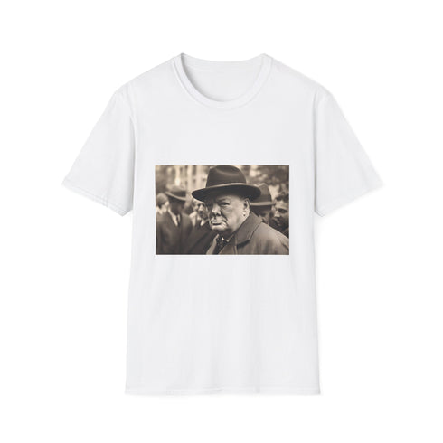 Charcoal cotton crew neck T-shirt featuring Churchill silhouette with bold inspiring design