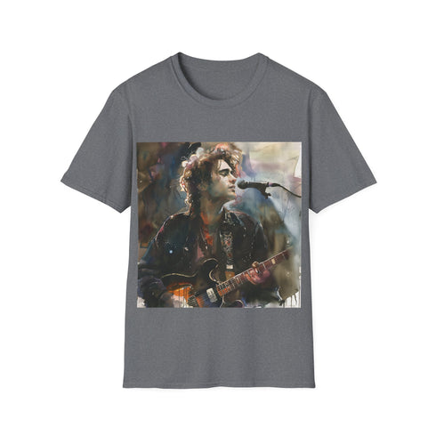 Jeff Buckley watercolor concert tee in charcoal, size small.