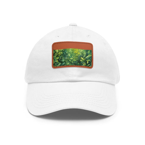 Gondorian Grove Baseball Cap, Cotton, White Light Brown Patch Unisex Hat
