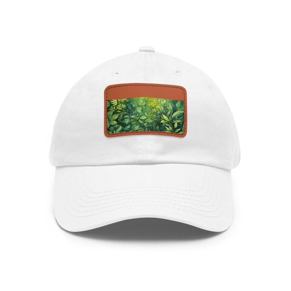 Gondorian Grove Baseball Cap, Cotton, White Light Brown Patch Unisex Hat