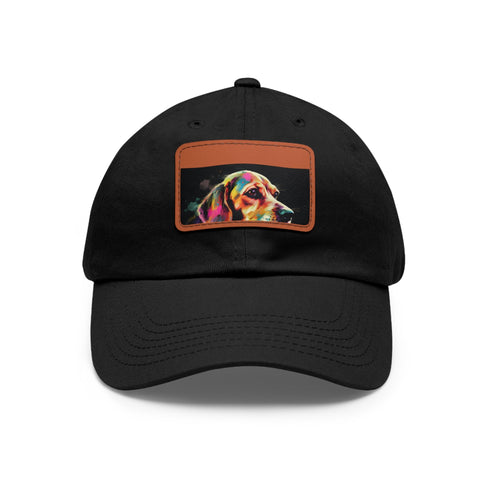 Beagle Babe Baseball Cap in White with Light Brown Patch