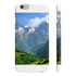 French Alps phone case with glossy finish, snow-capped peaks design.