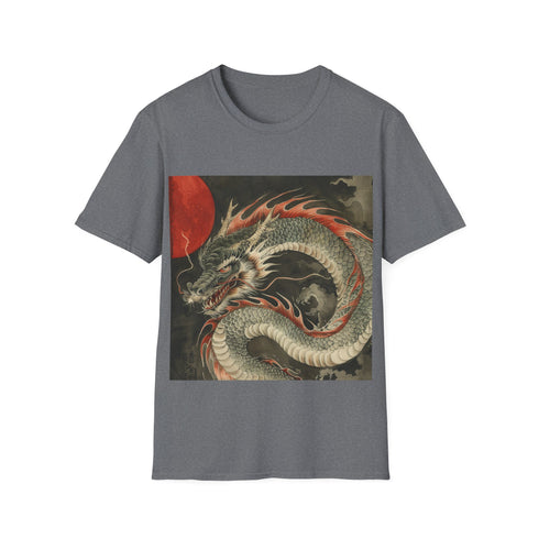 Legendary Japanese Dragon T-Shirt in Charcoal, Size S Cotton Crew Neck.
