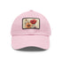 White cotton baseball hat with hand-drawn blossoms for athletic style.