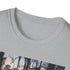 Charcoal cotton T-shirt with mystical swamp scene and crew neck design