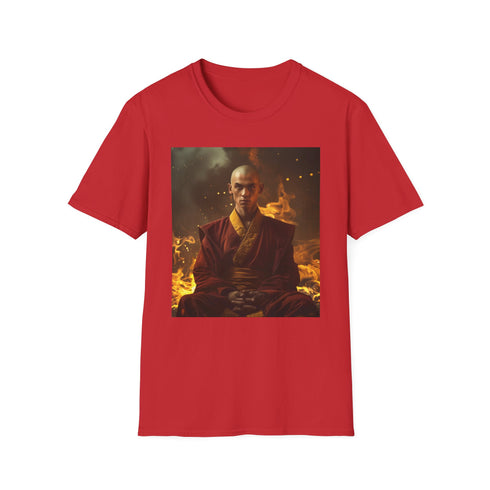Charcoal crew neck T-shirt with vibrant Avatar-inspired graphic design