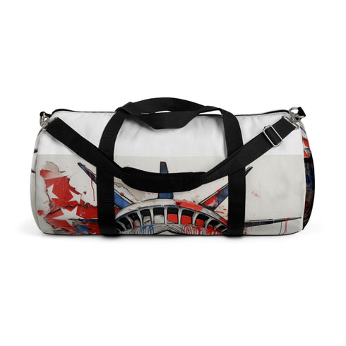 Colorful American Flag Duffel Bag with Unique Line Drawing Design