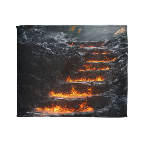 Lava Staircase in Frozen Jungle Plush Fleece Throw Blanket