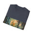 Galactic Adventure Tee: Endor Moon, Charcoal Tee, Cotton, Mens/Womens Regular Fit