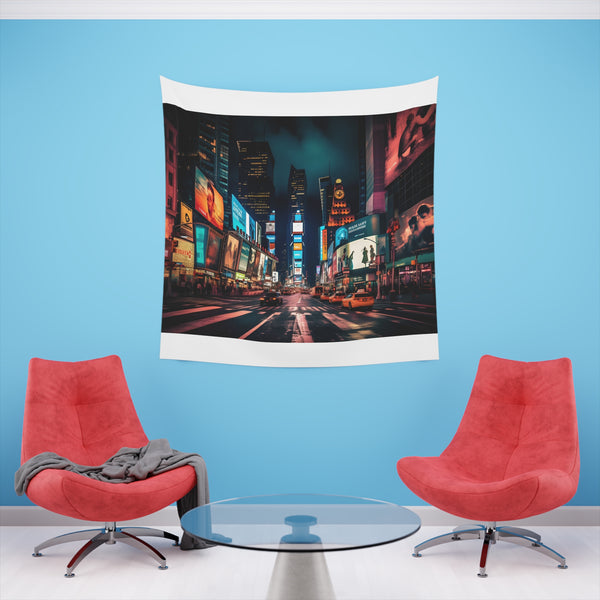 Electric Metropolis: A Tapestry of Times Square's Dazzling Nightlife
This | Wall Tapestry | All Over Print, AOP, Decor, Halloween, Home & Living, Home Decor, Indoor, Spring Essentials, Sublimation, Tapestry | Prints with Passion
