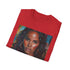 Melodious Alicia Keys Portrait Tee in Charcoal Cotton, Crew Neck.