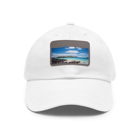 Galapagos Explorer Baseball Cap in White with Light Brown Patch