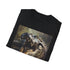 Detailed Crocodile Painting T-Shirt in Charcoal, Men's Regular Fit.