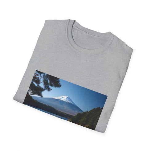 Charcoal Sacred Mountain T-shirt with majestic Mount Fuji design.