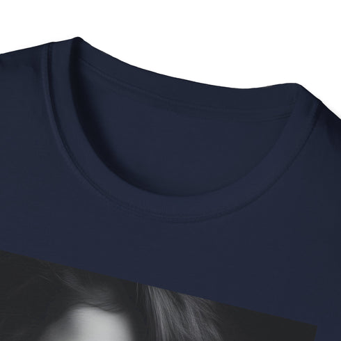 Selena Gomez tshirt in Charcoal color with vibrant watercolor artwork.