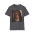 Charcoal cotton T-shirt featuring vibrant Obi-Wan Kenobi painting