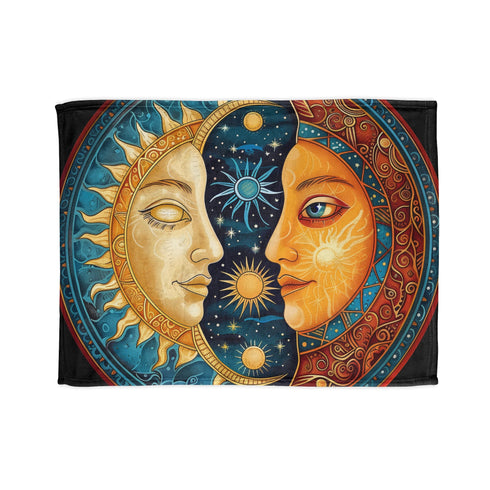 Celestial mandala blanket in cosmic design for relaxation and comfort.
