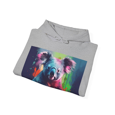 Watercolor Koala Hoodie in Navy with Regular Fit for Men and Women.