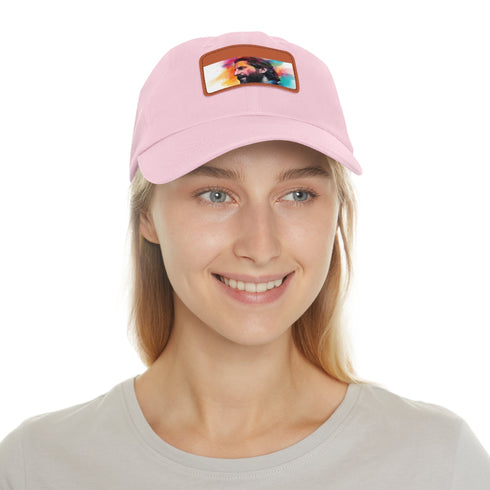 Neon Dreams Bradley Cooper Watercolor Cap: White Rectangle Hat Unisex Vegan