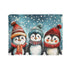 Cozy penguin-themed sublimated blanket for chilly nights.