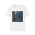 Charcoal cotton t-shirt featuring moonlit castle graphic regular fit for summer