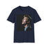 Charcoal cotton T-shirt with Ziggy Stardust watercolor design and crew neck