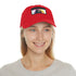 First Lady Neon Dreams Baseball Cap in White with Light Brown Rectangle Patch
