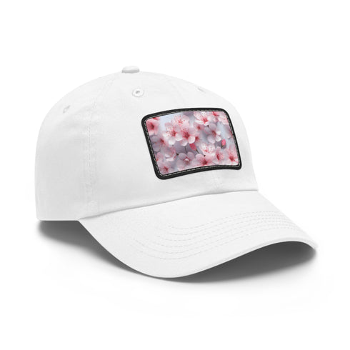 Cherry Blossom Dreams 3D Seamless Baseball Cap in White/Light Brown Rectangle