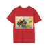 Charcoal watercolor tee with vibrant bumblebee design and crew neck fit