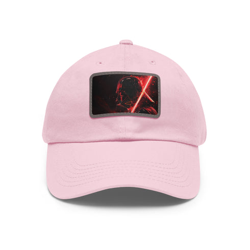 Dark Side Vader Sith baseball cap in white with light brown patch.
