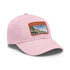 Stylish Amalfi Coast Dreams baseball cap with white and brown patch.
