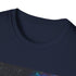 Neon space-themed charcoal cotton T-shirt with vivid galaxy pattern