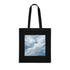 Ethereal black cotton tote with captivating delicate wallpaper patterns.